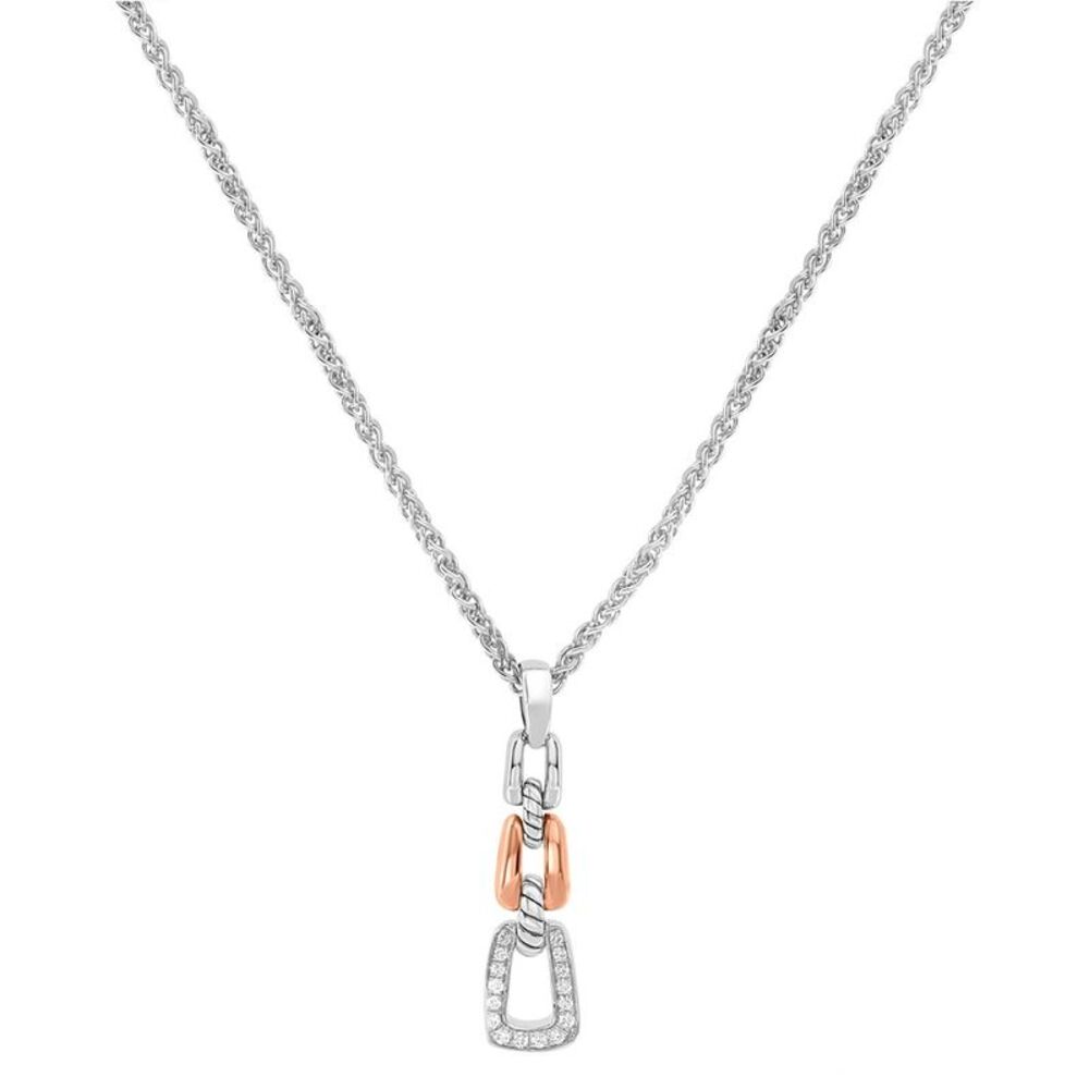 Effy Fine Jewelry Silver & 18K 0.16 Ct. Tw. Diamond Necklace